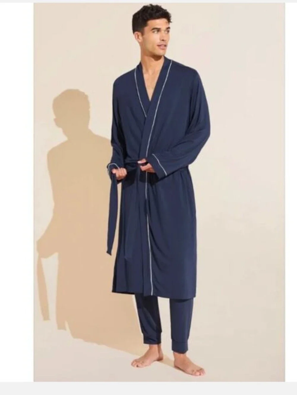 EBERJEY William TENCEL Modal Robe Men’s SIZE Large True Navy